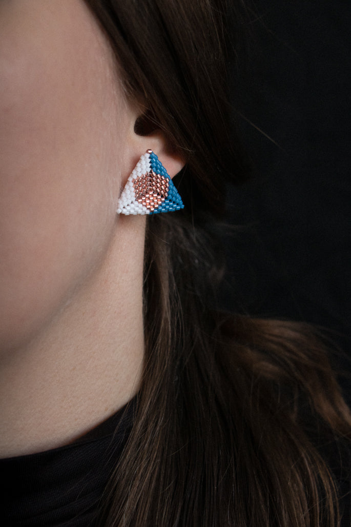 Seventh Take - midi stud or clip-on earrings